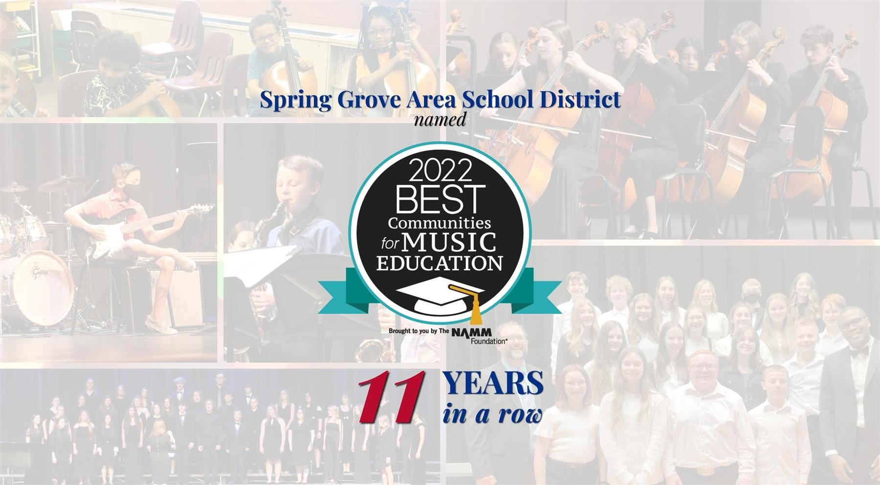 BCME 2022. Photos of students playing instruments.
